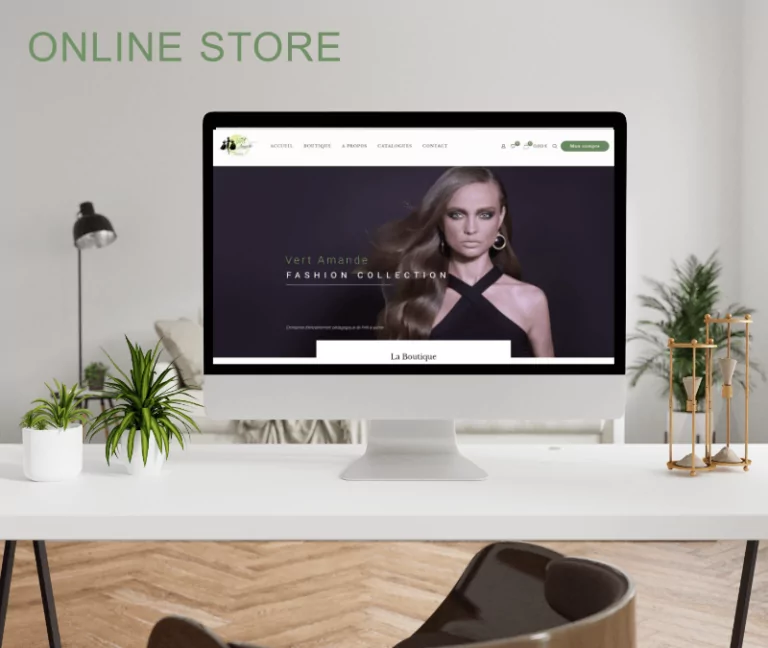Site boutique Vert Amande réalisé par Nexphasis informatique