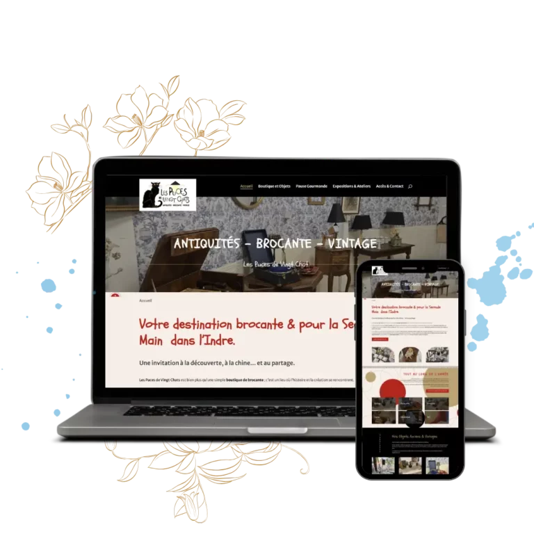 Site Web Les Puces de Vingt Chats réalisé par Nexphasis informatique