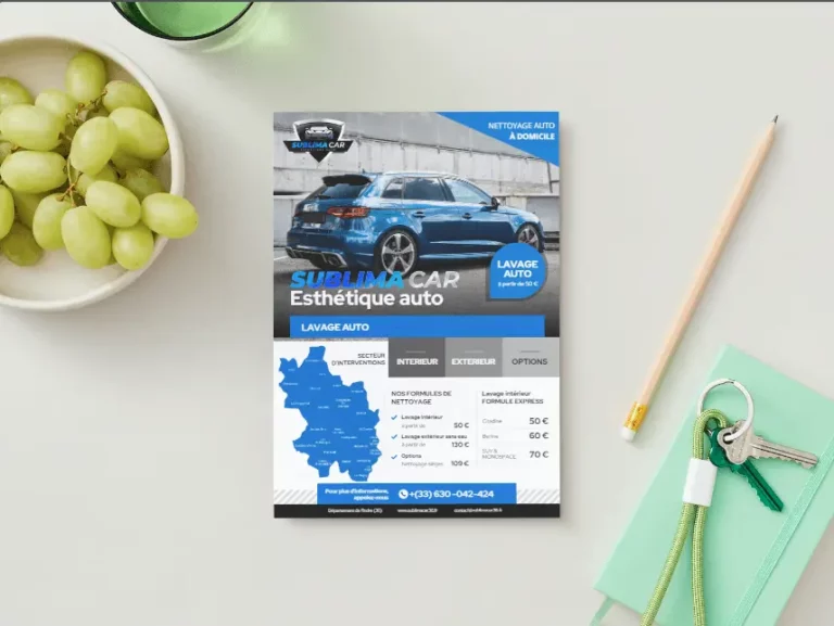 Flyer réalisé pour SUBIMA CAR par Nexphasis informatique