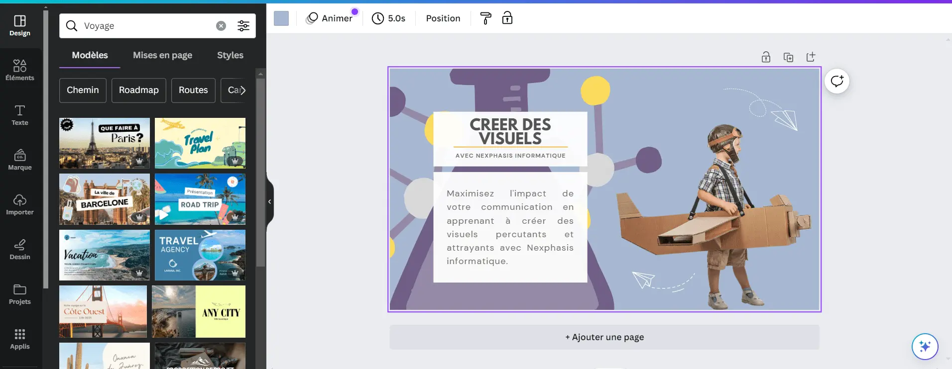 Créer des visuels avec Canva