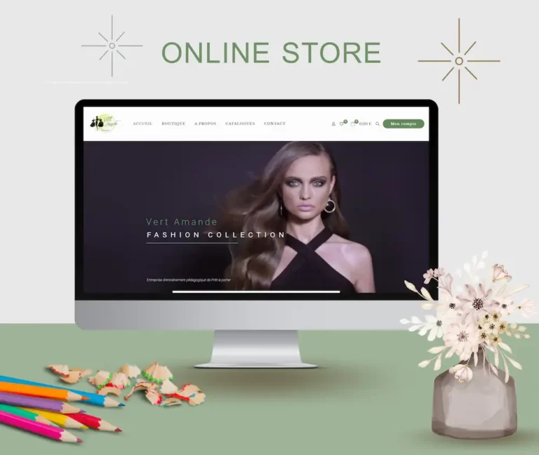 Site boutique Vert Amande réalisé par Nexphasis informatique